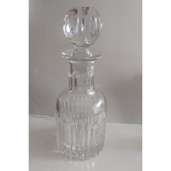 Vintage Hand Blown & Cut Crystal Decanter Artist Signed 12" Large stopper - Picture 11 of 16